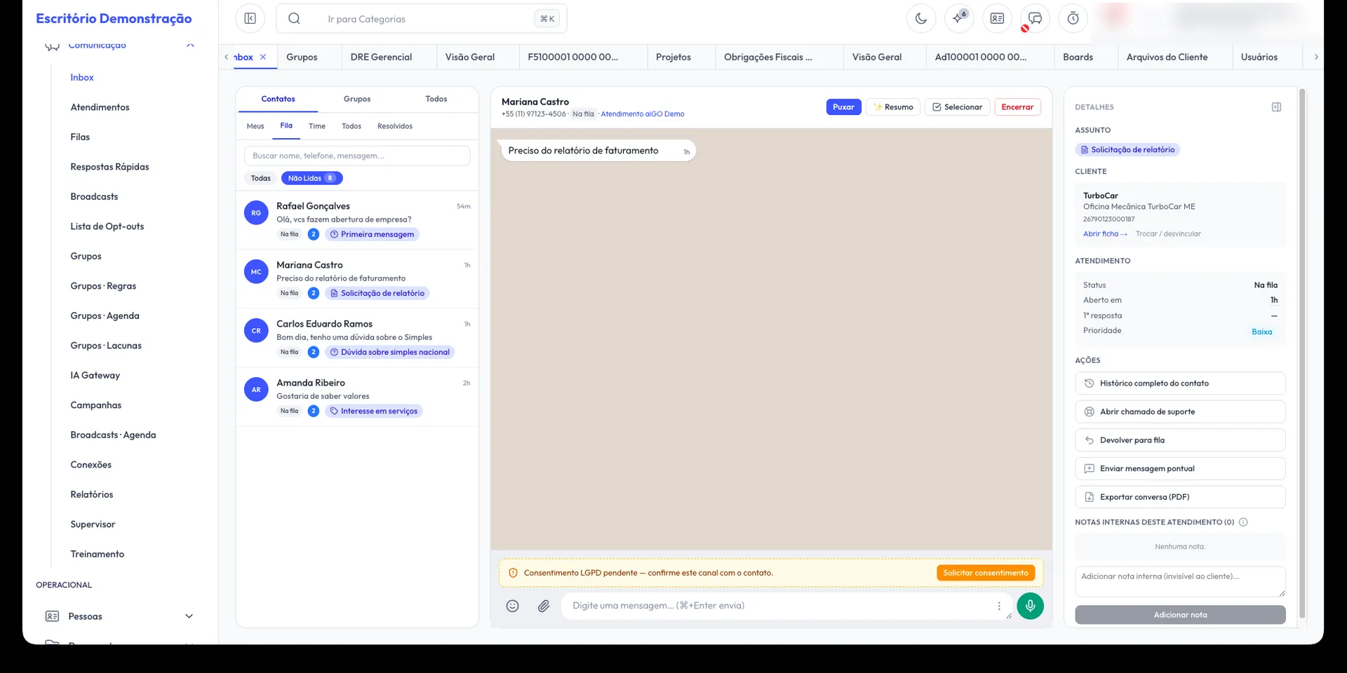 aiGO · Comunicação (WhatsApp)